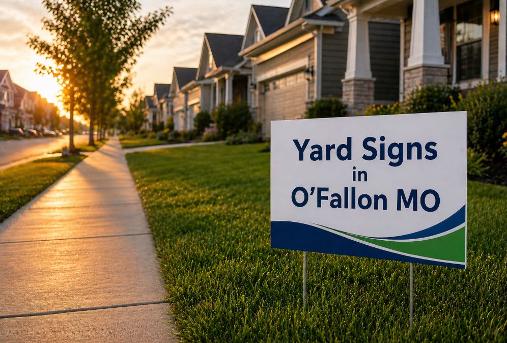 Custom yard signs in O'Fallon MO helping local businesses, contractors, and real estate professionals generate leads and increase visibility.