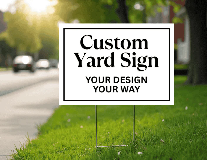 Custom yard signs in St. Louis County MO for business advertising, real estate marketing, and local events.